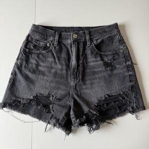 American Eagle Outfitters Women's Distressed Black Shorts Size 2